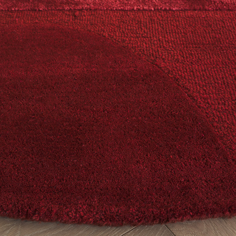 Megara Hand Tufted Wool, Viscose, Cotton Geometric Rug, Round 6'