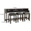 Console Flint avec 3 compartiments, 74 pouces, acajou brun foncé