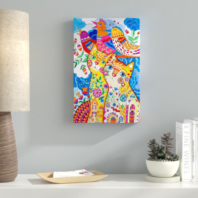 Summer Magic Birds by Oxana Ziaka - Wrapped Canvas Graphic Art