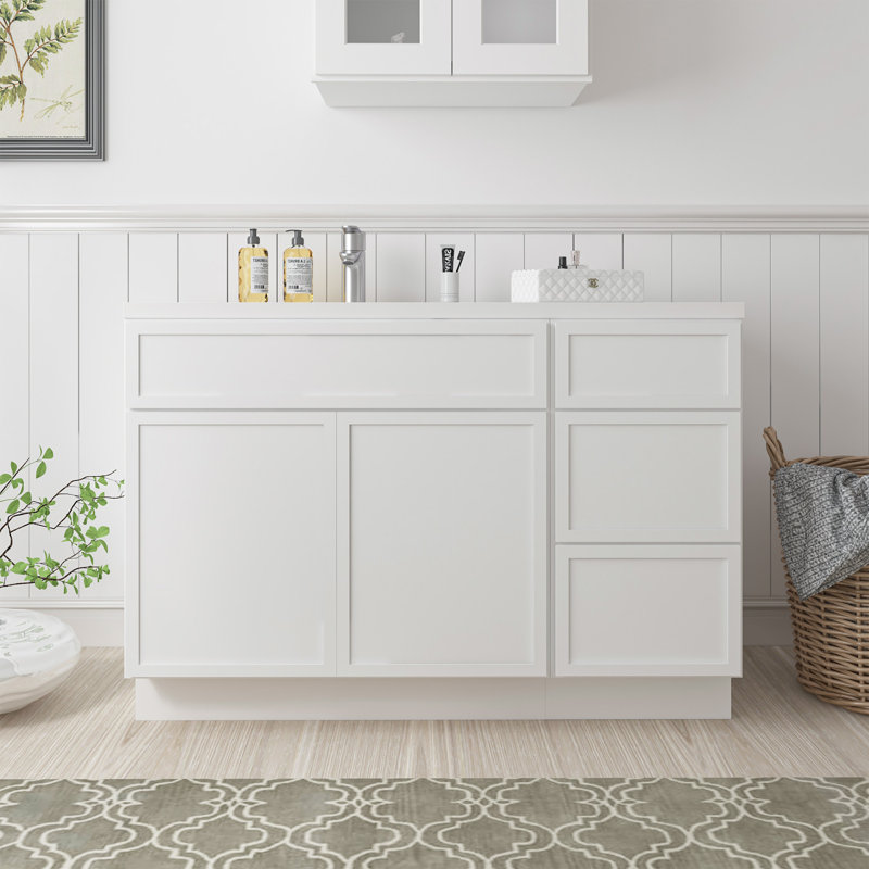 Base de meuble-lavabo simple 45 po seulement, Blanc