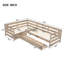 Lit plateforme simple en forme de L avec trois tiroirs de rangement, idéal pour les petits espaces et les solutions de rangement efficaces-968061477