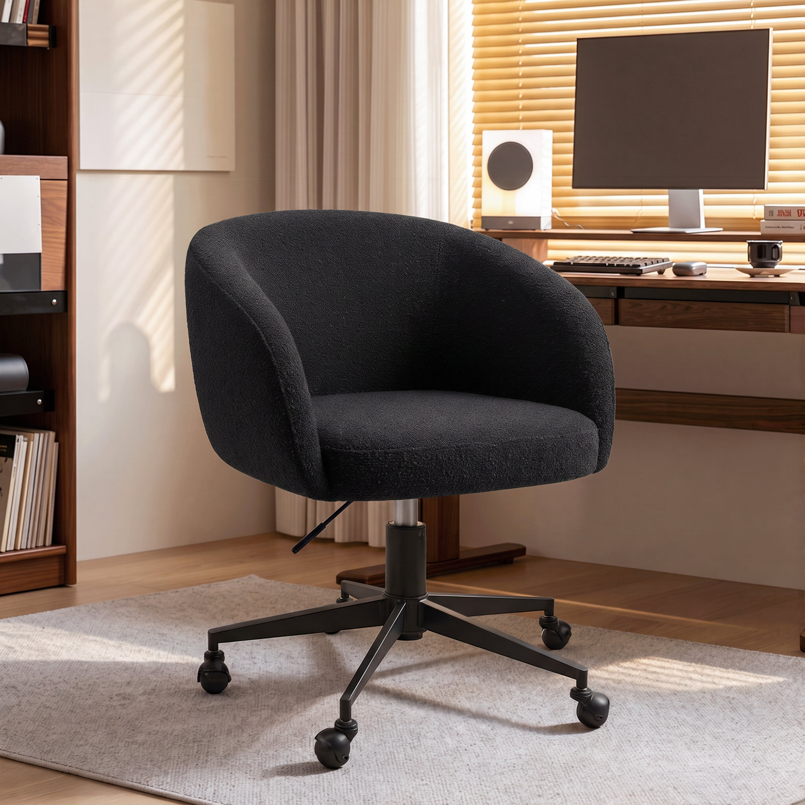 Velvet Office Chair, Black