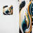 Curt - Blue And Gold Modern Art Abstract Painting III - Modern Velvet Curtain - Room Darkening - 1 panel-37534078