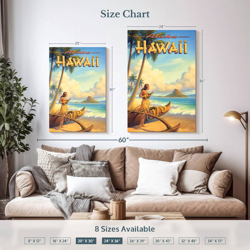 Gillard Aloha Hawaii V, H 36 po x l 24 po