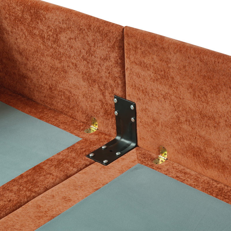 Canapé et chaise modulaire en velours réversible de 74,8 po de large Traci, 3 pièces, Orange