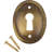 Oval Stamped Antique Brass Decorative Keyhole Cover | 1-1/2" H X 1-1/8" W | Keyhole Escutcheon Plate For Cabinet Door, Dresser Drawers, Desk | Antique, Modern Furniture Hardware