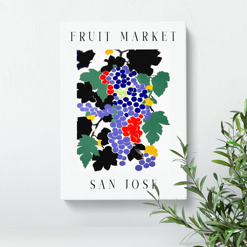 Grapes San Jose Fruit Market - Wrapped Canvas, 76cm H x 50cm W x 3cm D