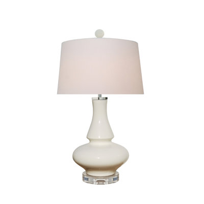 PORCELAIN DOVE WHITE LONG NECK VASE LAMP