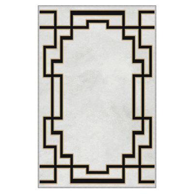 Premium Woven Area Rug, 100% Polyester, 4.6 x 7.2 ft | Antibacterial, Non-Slip PVC Dot Underside | 3D Digital Printing, Machine Washable, Pile Height: 0.3 in | Ideal for Living Room, Bedroom, and Dining Spaces