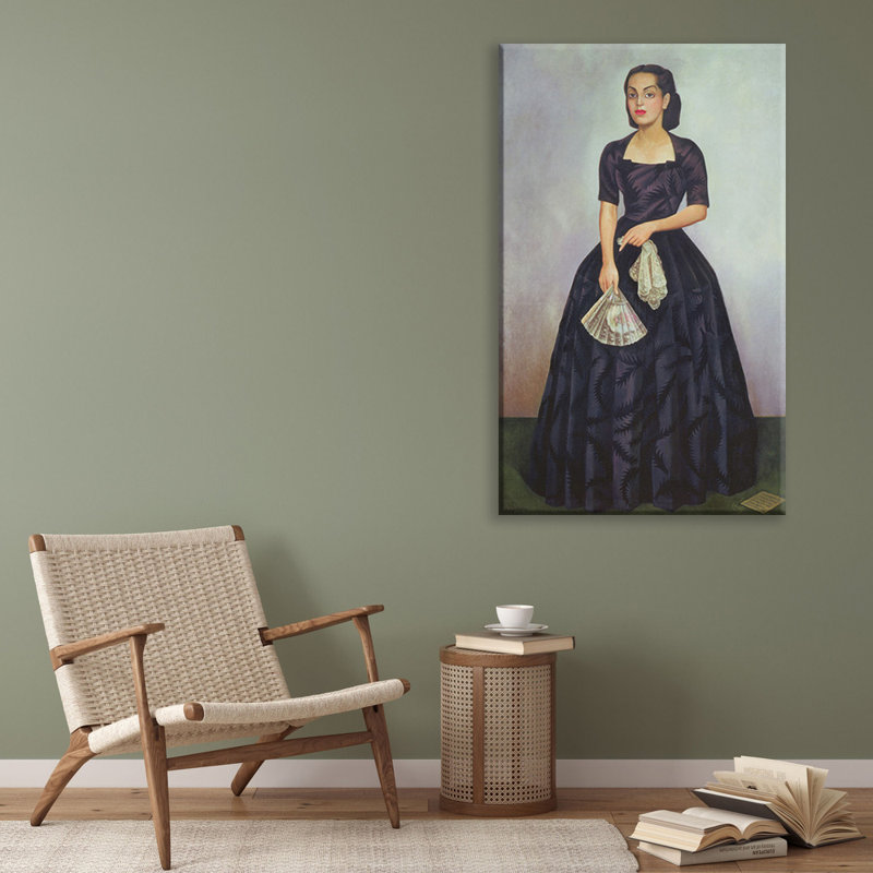 Portrait de Senora Dona Evangélina Rivas par Diego Rivera, toile tendue avec châssis, H 40 po x l 28 po