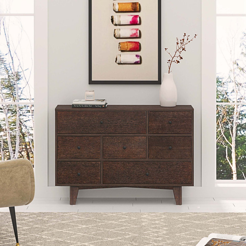 Commode Jesus avec 7 tiroirs et pieds en bois massif