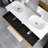 63" Wall Mounted Bathroom Vanity With White Solid Surface Top