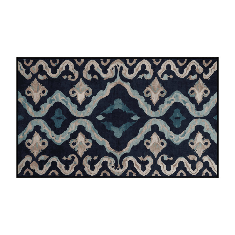 Tapis gris lavable à la machine, Rectangle 7 pi x 9 pi