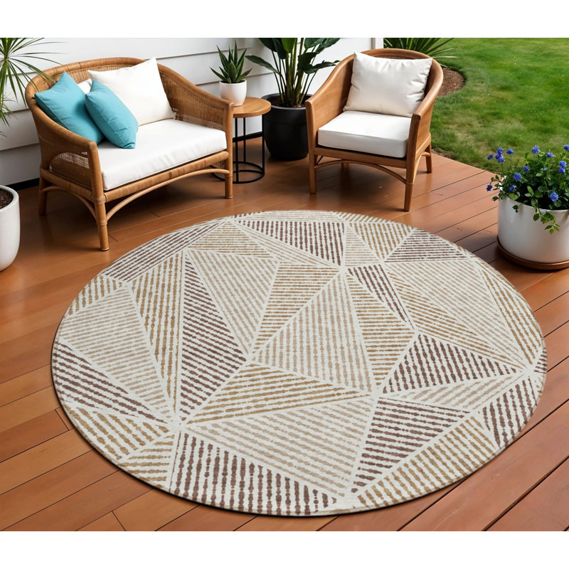 Tapis d'intérieur rond lavable 8 pi