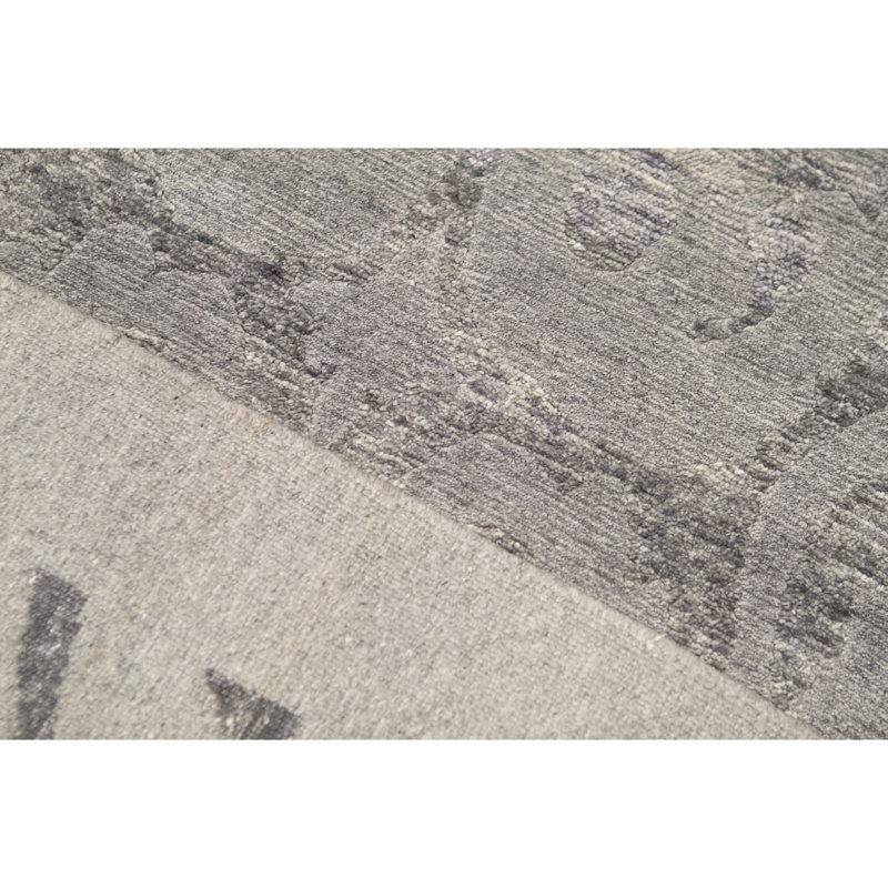 Tapis gris noué à la main Neo Villa