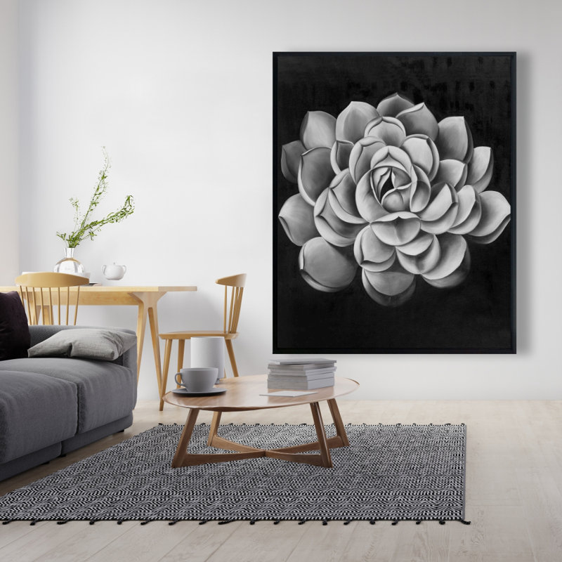 Black And White Succulent Print On Canvas