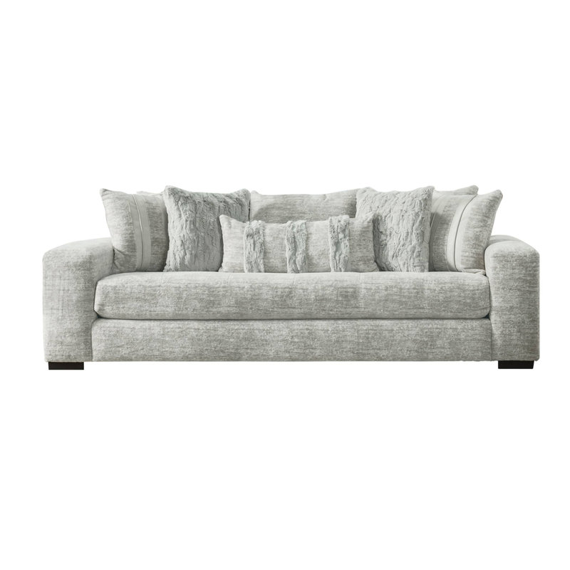 98.4" W Transitional Sofa, Gray