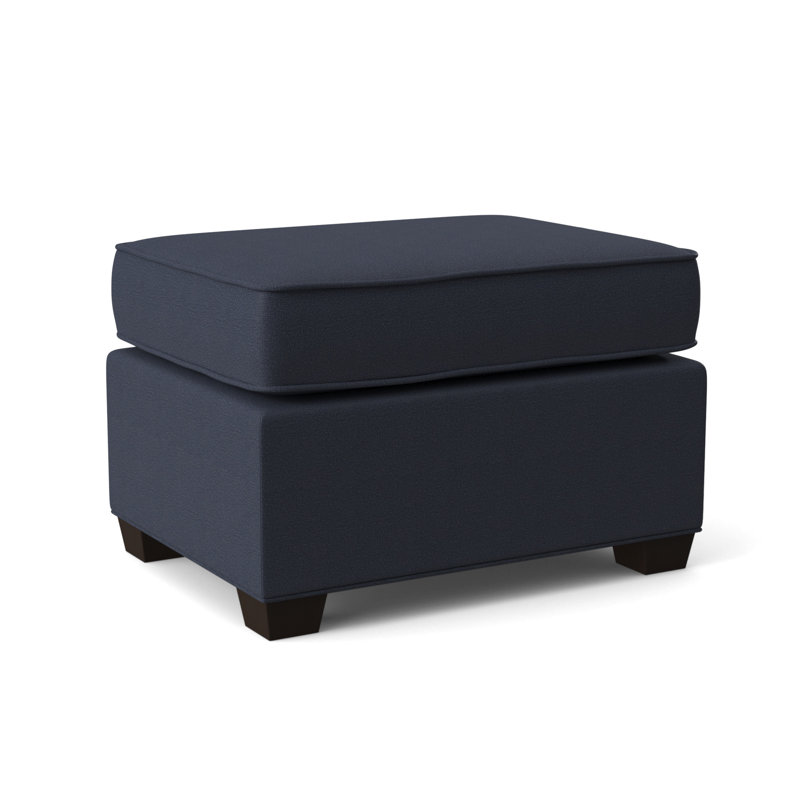 Finn 26" Wide Rectangle Standard Ottoman, Cafelle, Connelly Blue Jay