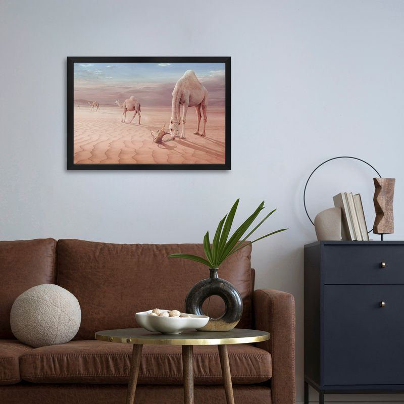 Camel's Trip, affiche encadrée de qualité supérieure par Sulaiman Almawash