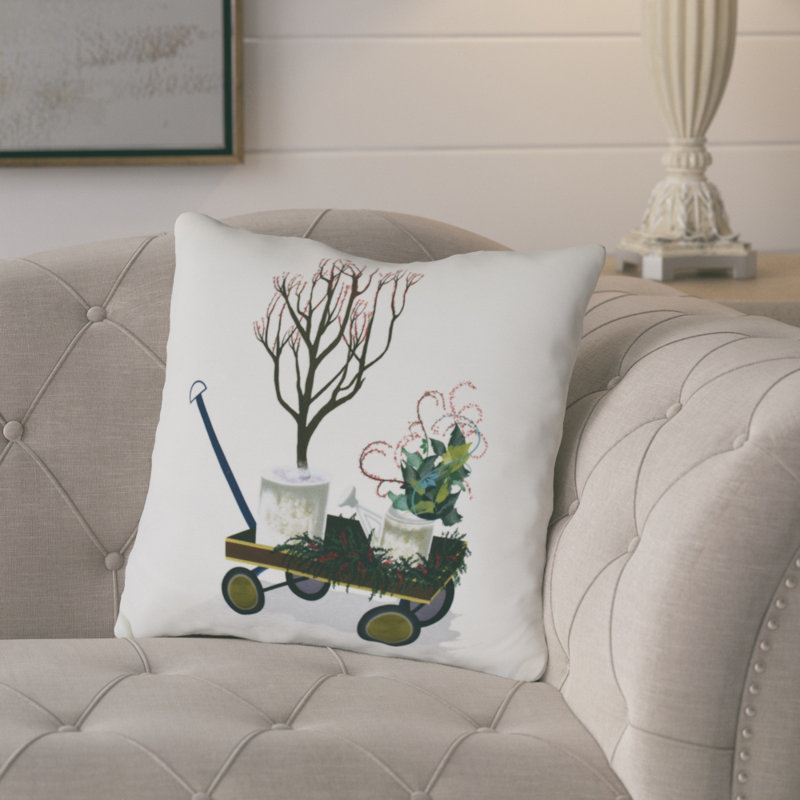 Holiday Essence Outdoor Reversible Throw Pillow, 16" H x 16" W