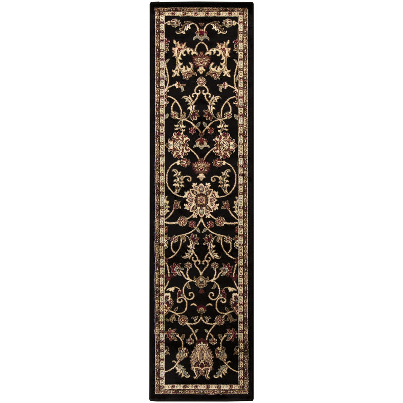 Tapis noir / brun Feagin, Tapis de couloir : 3 pi x 7 pi 2 po