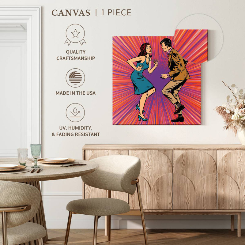 Enn Comic Couple Dancing, H 10 po x l 10 po