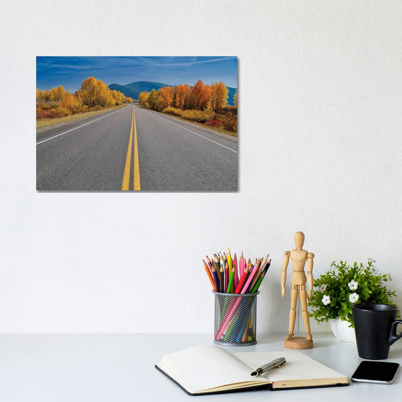 Autumn's Road 1 Piece Wrapped Canvas Wall Art, 20.32 cm H x 30.48 cm W