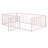 Twin Size Metal Floor Bed Frame for Kids with Fence & Door, Durable Sturdy Bed, Easy Assembly, Pink-118614487-118614491
