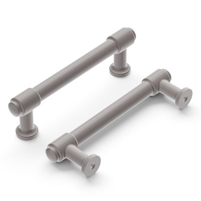 Piper Collection Bar Pull - 3-3/4" Center to Center Cabinet Pull Satin Nickel - Mid-century Modern Hardware for Drawers & Cabinets