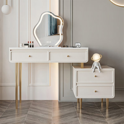 Makeup Vanity with Light mirror,4 drawers