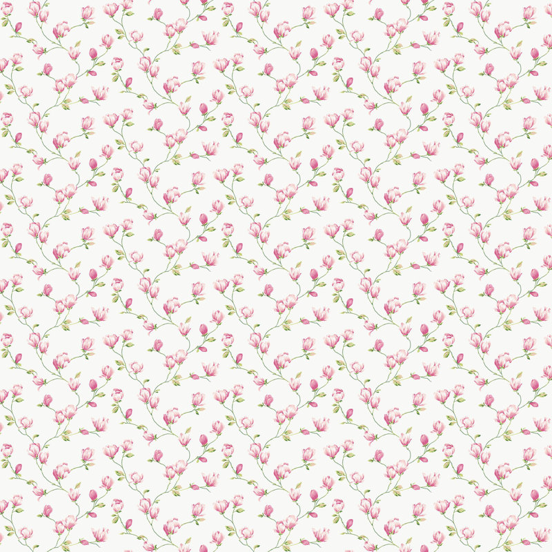 Miniatures 3 Collection Mini Magnolia Wallpaper Roll, Pink