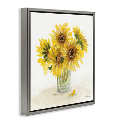 "Sunflower Jar", aquarelle encadrée par Patti Bishop