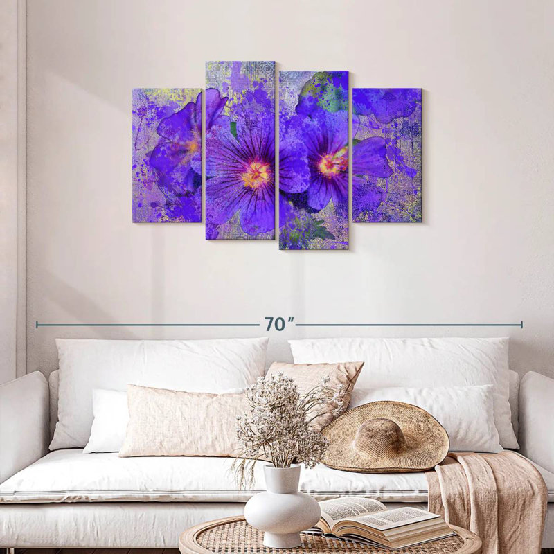 Harnek Blotted Purple Flowers