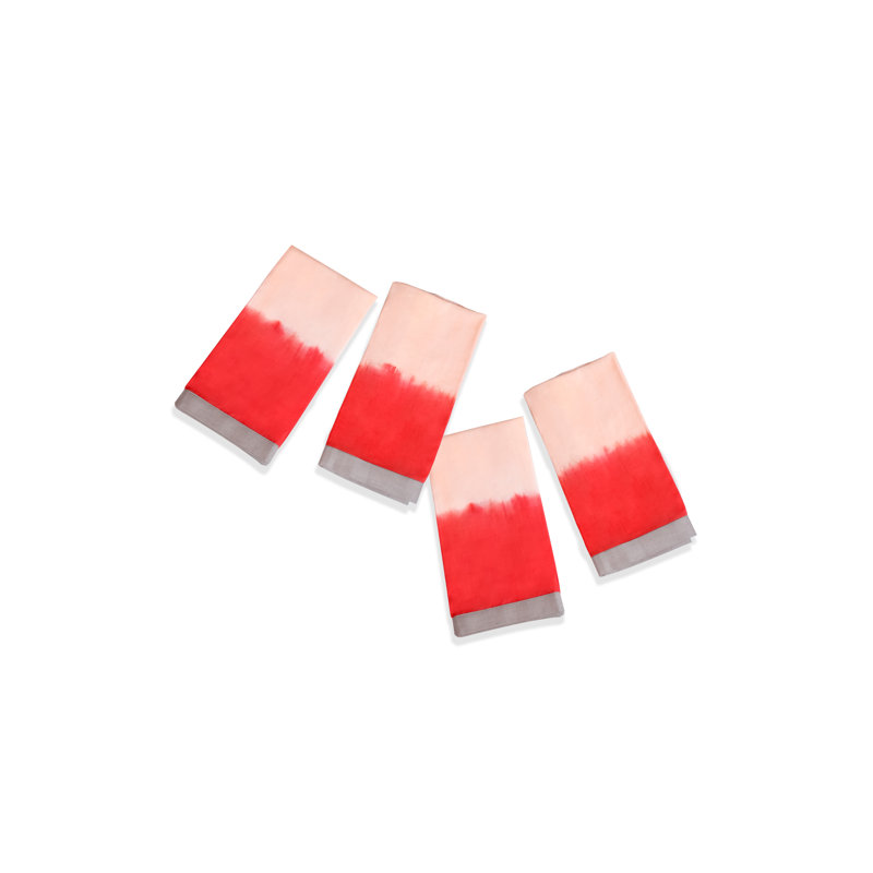 Sunset Tie-Dye Napkin Set, Red