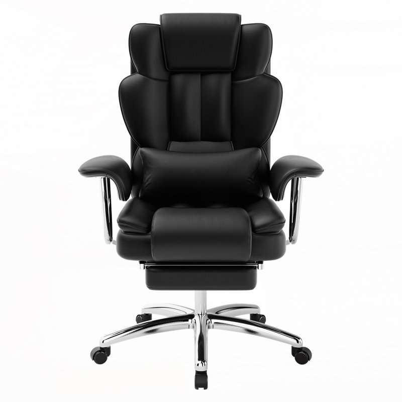 Executive Office Chair with Footrest, Black