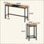 Table de salle à manger de cuisine moderne, table de pub, ensemble de table de salle à manger longue avec 3 tabourets, conception de tabouret suspendu pratique