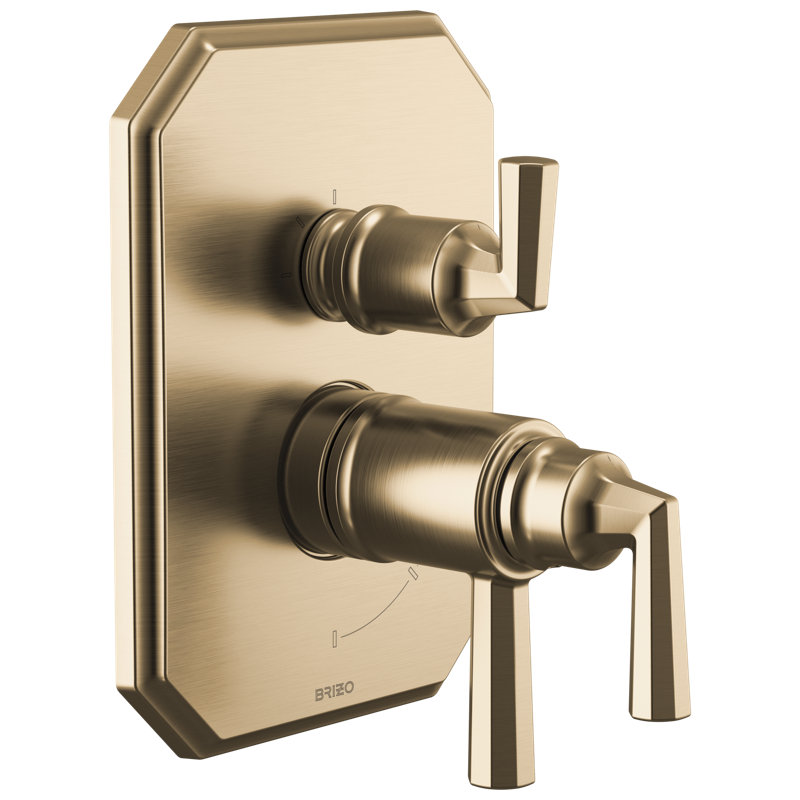 Beauclere Tempassure Thermostatic Valve With Integrated 3-Function Diverter Trim, Brilliance Luxe Gold