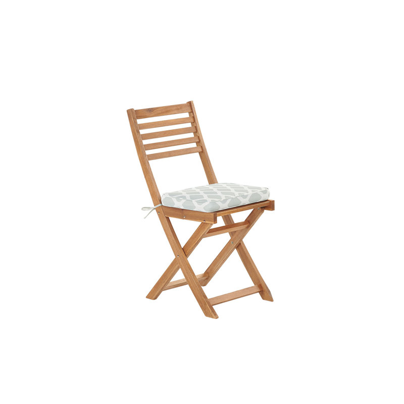 Garden 2 - Person Acacia Solid Wood Patio Dining Set Square Table with Cushions Included, Light Wood