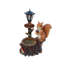 Mignon pot de fleurs avec lanterne décorative - écureuil en polyrésine avec lampe à huile pour patio