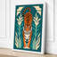 Tiger in Symmetry Art Deco - Wrapped Canvas-1087517700-1087517702