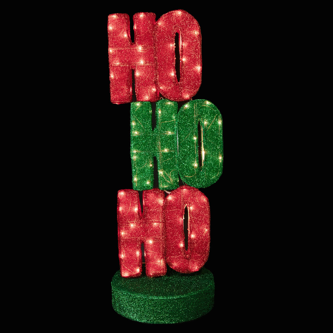39" Lighted Red and Green 'Ho Ho Ho' Outdoor Christmas Sign Decoration Northlight Seasonal