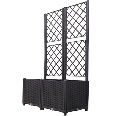 Treillis d'extérieur en rotin naturel avec drainage pour jardin de patio