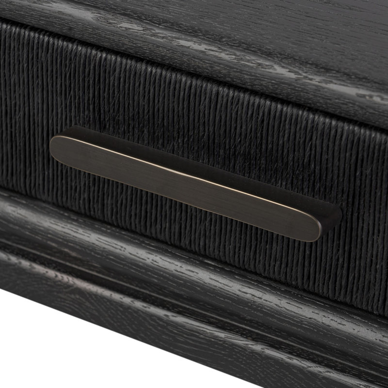 Rosenell 78 in. Solid Wood Console Table, Black