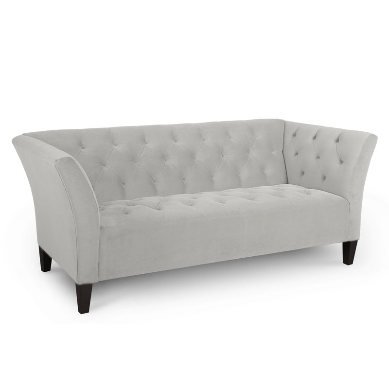 Carruth Upholstered 76'' Sofa, Bella Grey Performance Velvet