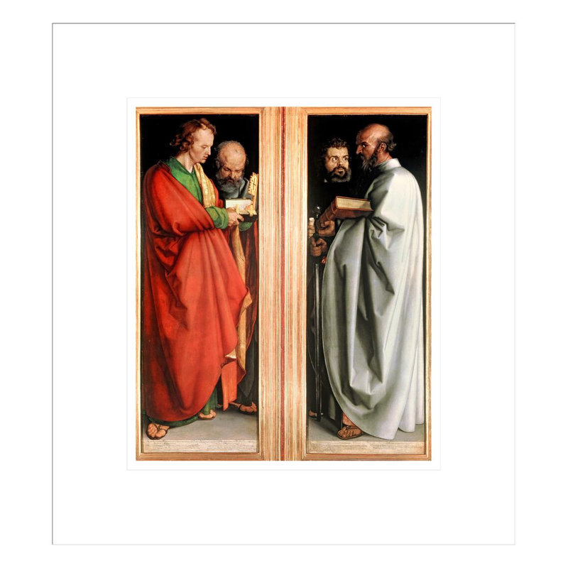 Saint-Jean avec Saint-Pierre et Saint-Paul avec Saint-Marc par Albrecht Dürer - Impression Giclée encadrée