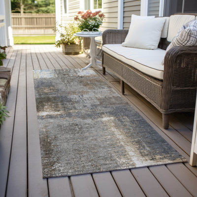 Machine Washable Indoor/Outdoor Christain ACN1355 Khaki Rug