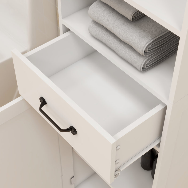 Armoire sur pied à 1 porte, finition blanche, qui s'intègre bien dans diverses décorations et tiroirs, fabrication attrayante, choix de rangement abondants, artisanal, raffinement peint, pour tous les espaces, simple