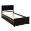 Lit plateforme avec lit gigogne simple, cadre simple, espresso-626972048-626972053
