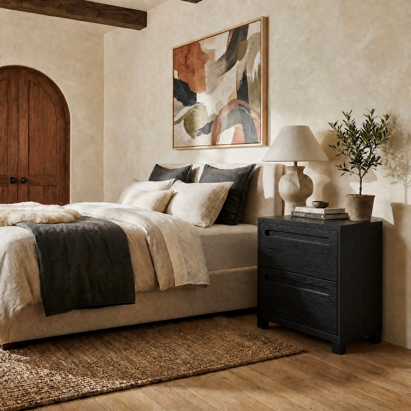 Lesheka Nightstand, Black