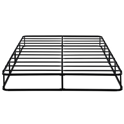 Sommier King Size, métal noir, revêtement en tissu texturé, 12 lattes, capacité de charge de 318 kg, montage facile - cadre métallique monobloc, hauteur 21,6 cm, meuble de chambre